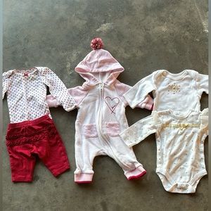 Valentine’s baby girl clothes | newborn - 0-3 month lot